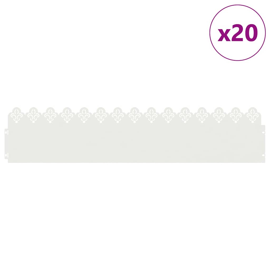 Vejos borteliai 20 pcs Balta 103 x 0,05 x 22 cm Plienas