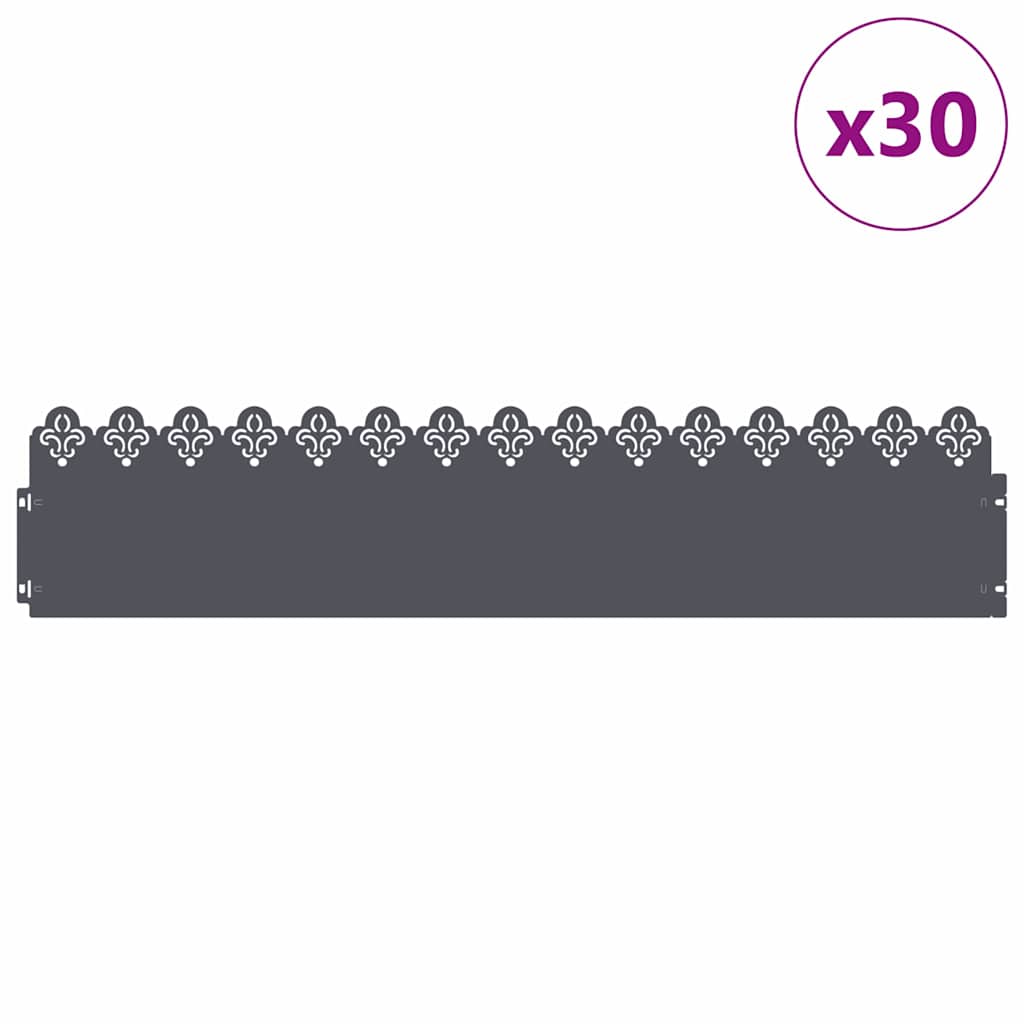 Vejos borteliai 30 pcs Antracitas 103 x 0,05 x 22 cm Plienas