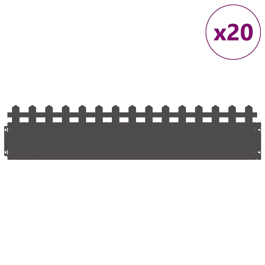Vejos borteliai 20 pcs Juoda 103 x 0,05 x 22 cm Plienas