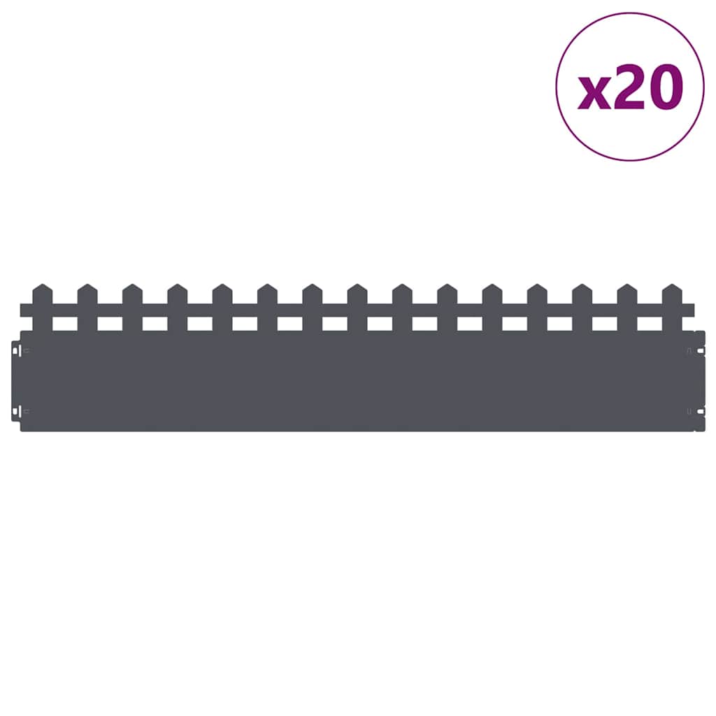 Vejos borteliai 20 pcs Antracitas 103 x 0,05 x 22 cm Plienas