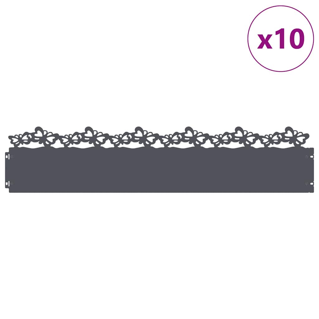 Vejos borteliai 10 pcs Antracitas 103 x 0,05 x 22 cm Plienas