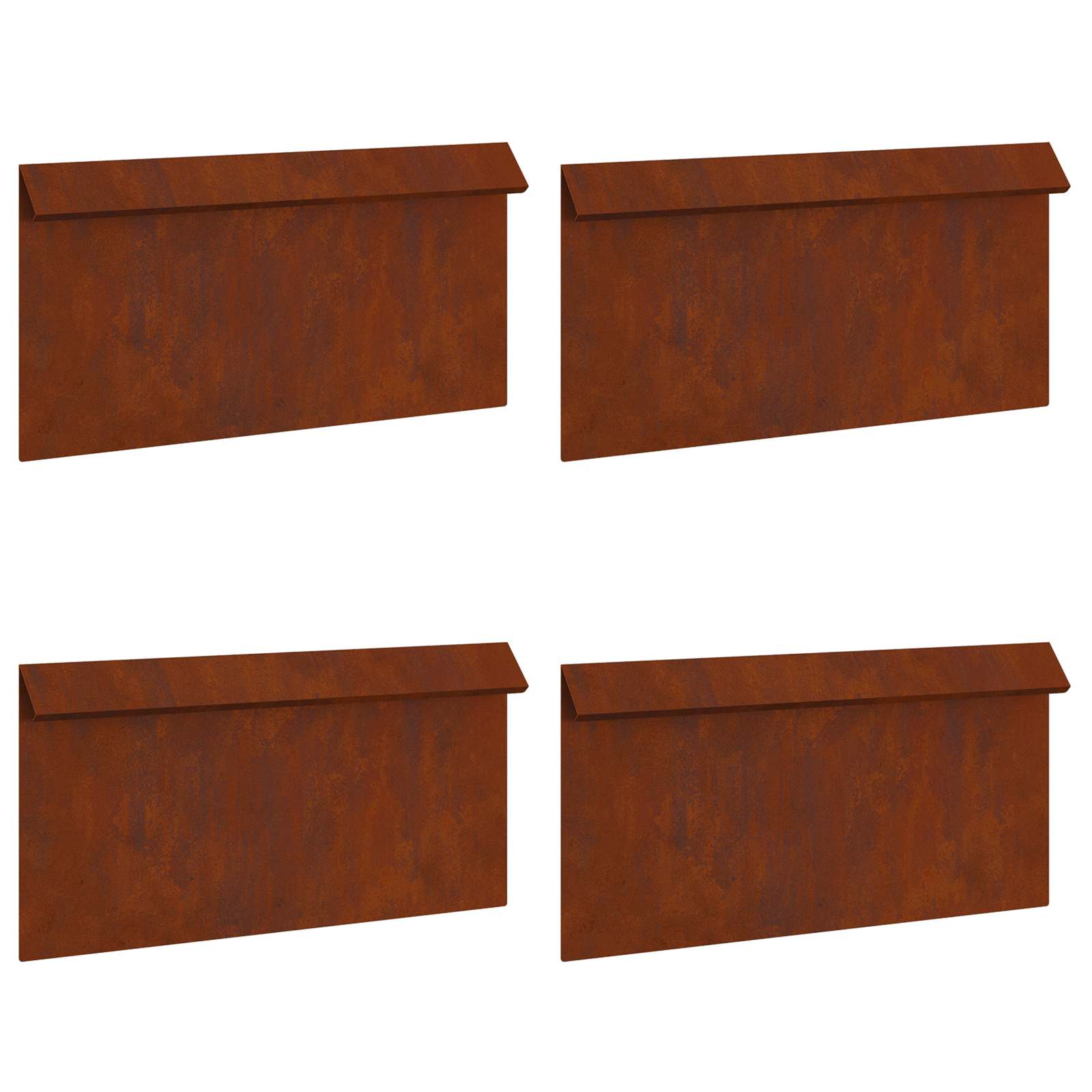 Snail fence 4 pcs Rusting 50 x 3.5 x 25 cm
