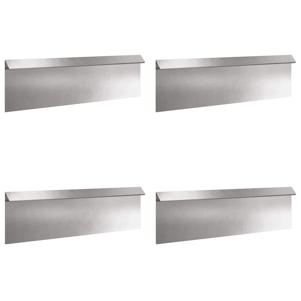Snail Fence 4 pcs Silver 100 x 3.5 x 25 cm