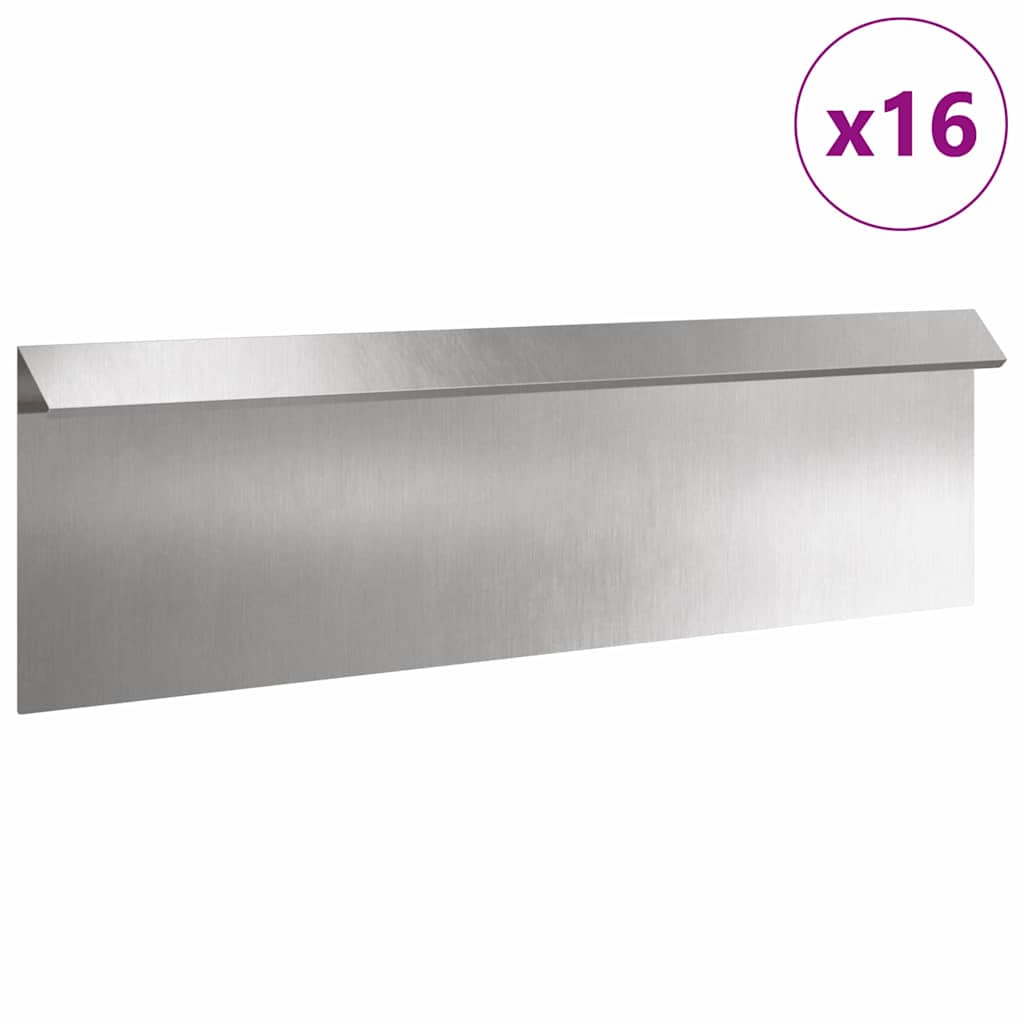 Sraigių tvora 16 pcs Sidabro 100 x 3,5 x 25 cm