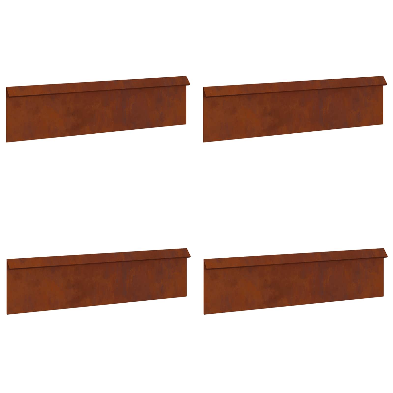 Sraigių tvora 4 pcs Rūdijanti 100 x 3,5 x 25 cm