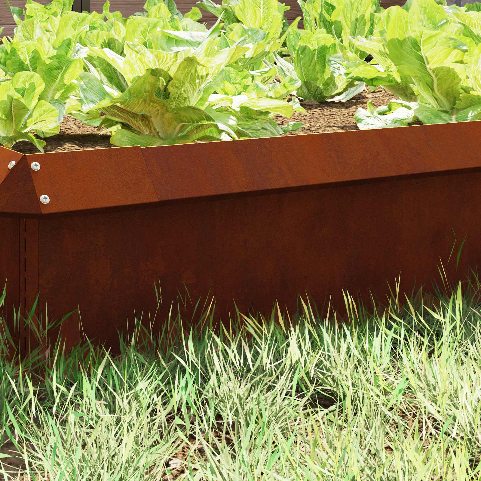 Snail Fence 16 pcs Rusting 100 x 3.5 x 25 cm
