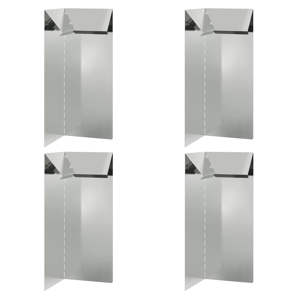 Snail fence 4 pcs Silver 10 x 10 x 25 cm Galvanised steel