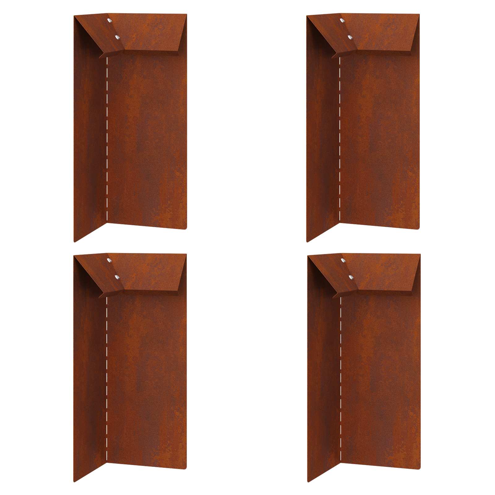 Sraigių tvora 4 pcs Rūdijanti 10 x 10 x 25 cm