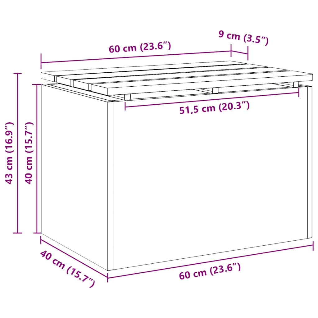 Sodo suolas Juoda 60 x 40 x 43 cm