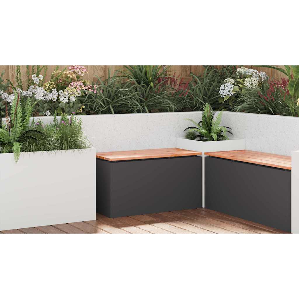 Sodo suolas Juoda 80 x 40 x 43 cm Plienas