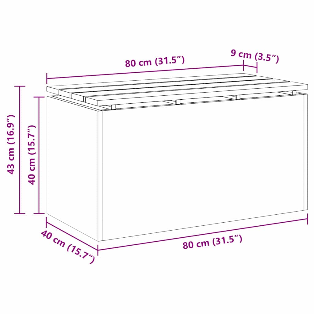 Dārza sols Sudrabs 80 x 40 x 43 cm Galvanizēts tērauds