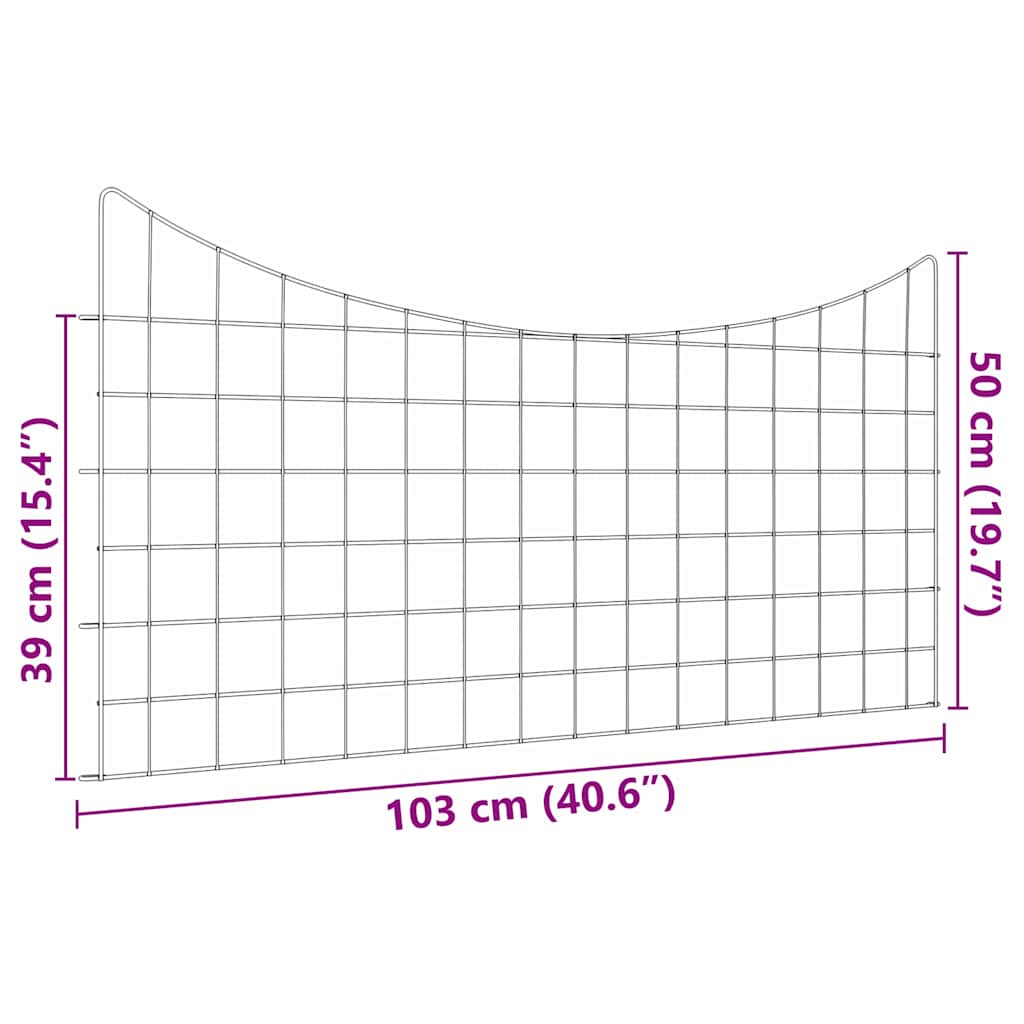 Pond Fence Set 5 pcs Green 100 x 50 cm Steel