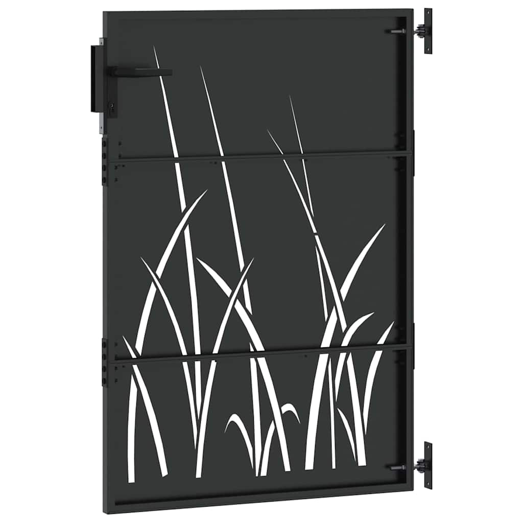 Sodo vartai Juoda 85 x 150 cm Milteliniu būdu padengtas plienas
