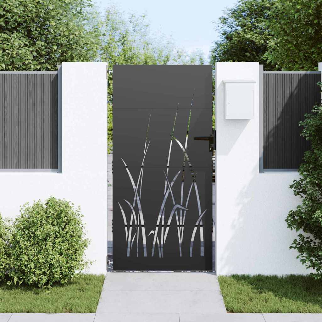 Dārza vārti Melni 85 x 175 cm Pulverkrāsots tērauds