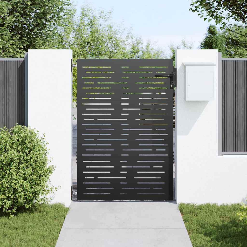 Sodo vartai Juoda 85 x 125 cm Milteliniu būdu padengtas plienas