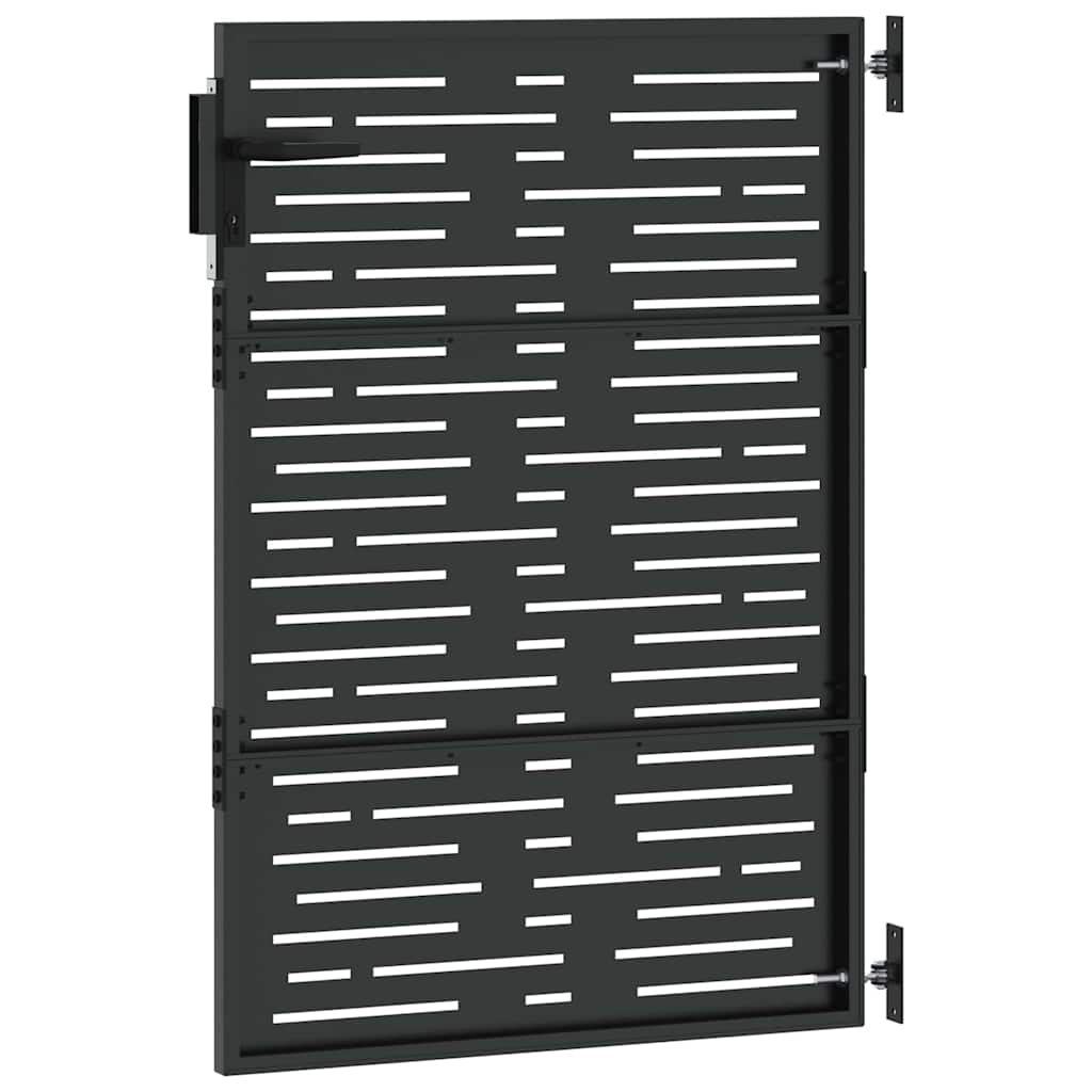 Sodo vartai Juoda 85 x 125 cm Milteliniu būdu padengtas plienas