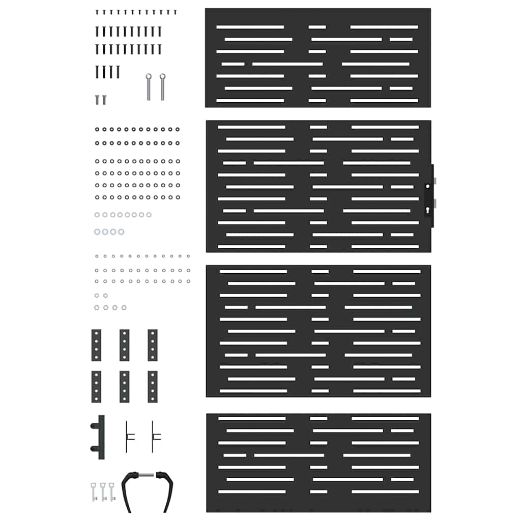 Dārza vārti Melni 85 x 200 cm Pulverkrāsots tērauds