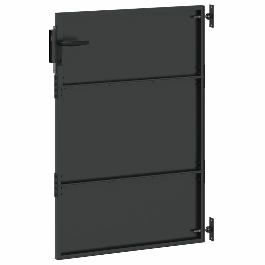 Sodo vartai Juoda 85 x 125 cm Milteliniu būdu padengtas plienas