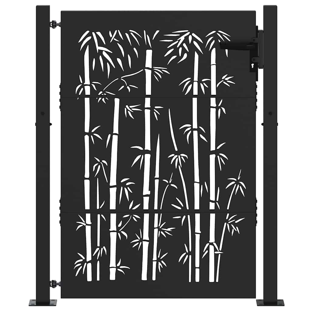 Sodo vartai Juoda 110 x 130 cm Milteliniu būdu dengtas plienas