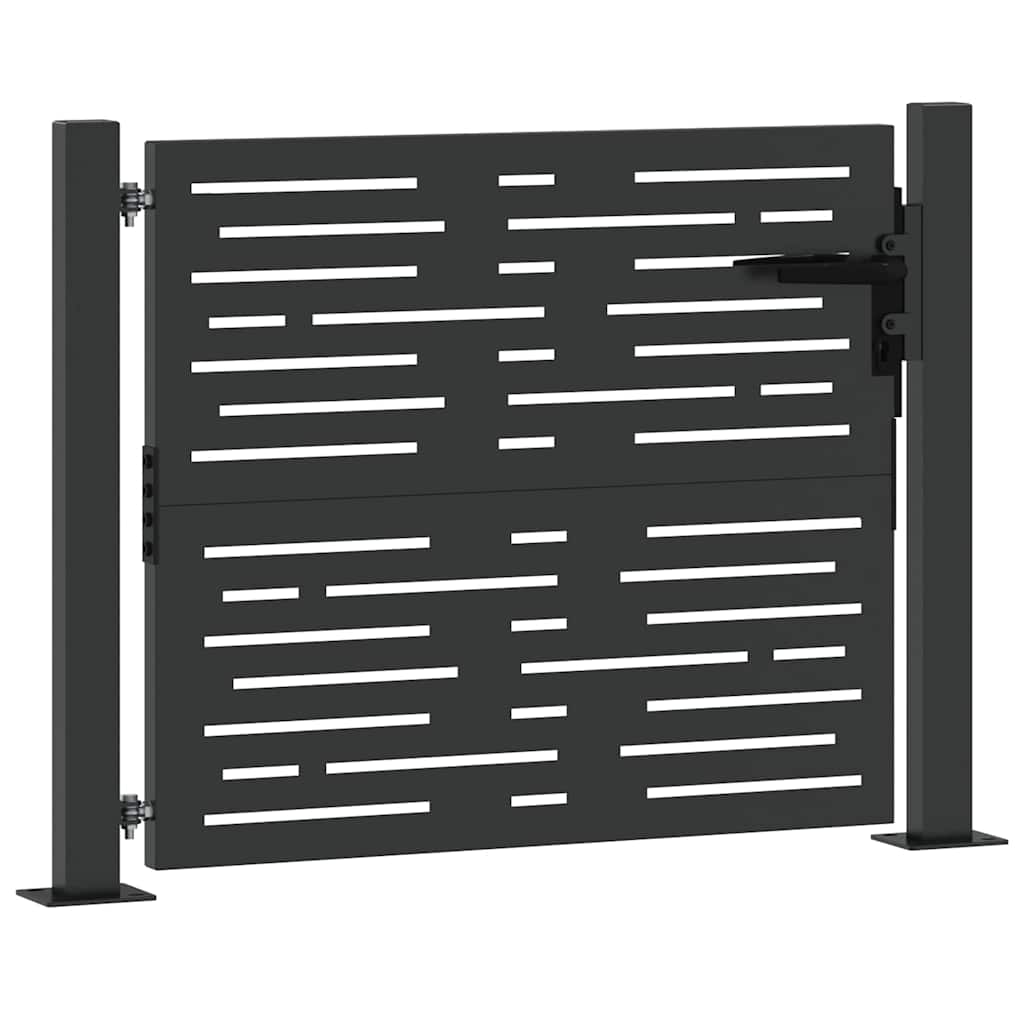 Sodo vartai Juoda 110 x 105 cm Milteliniu būdu dengtas plienas