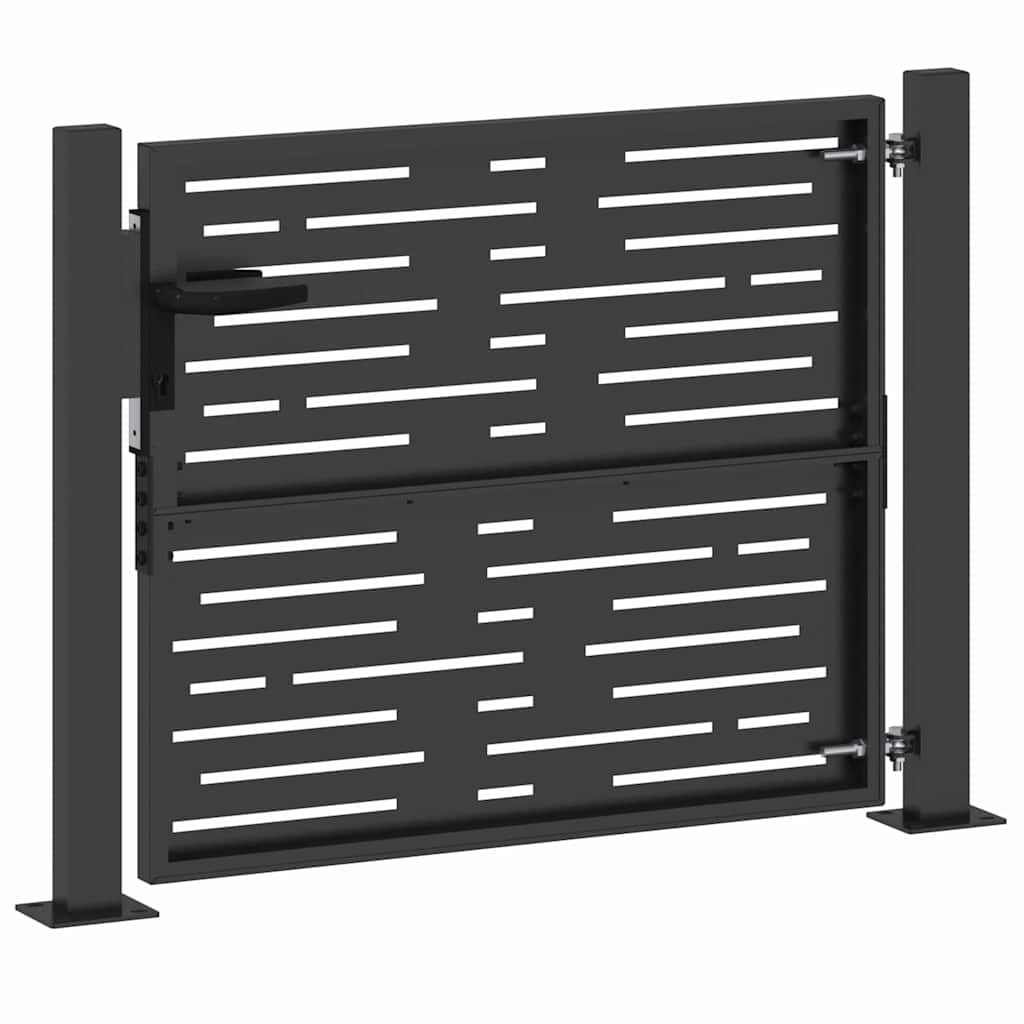 Sodo vartai Juoda 110 x 105 cm Milteliniu būdu dengtas plienas