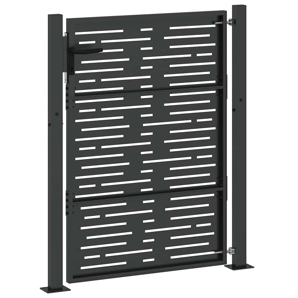 Sodo vartai Juoda 110 x 155 cm Milteliniu būdu dengtas plienas