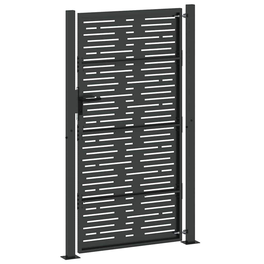 Sodo vartai Juoda 110 x 180 cm Milteliniu būdu dengtas plienas