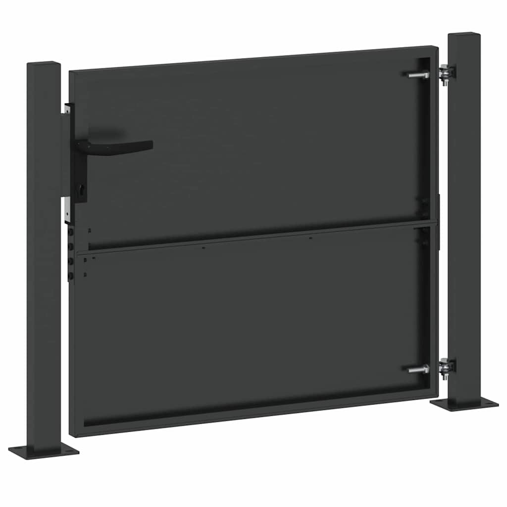 Sodo vartai Juoda 110 x 105 cm Milteliniu būdu dengtas plienas