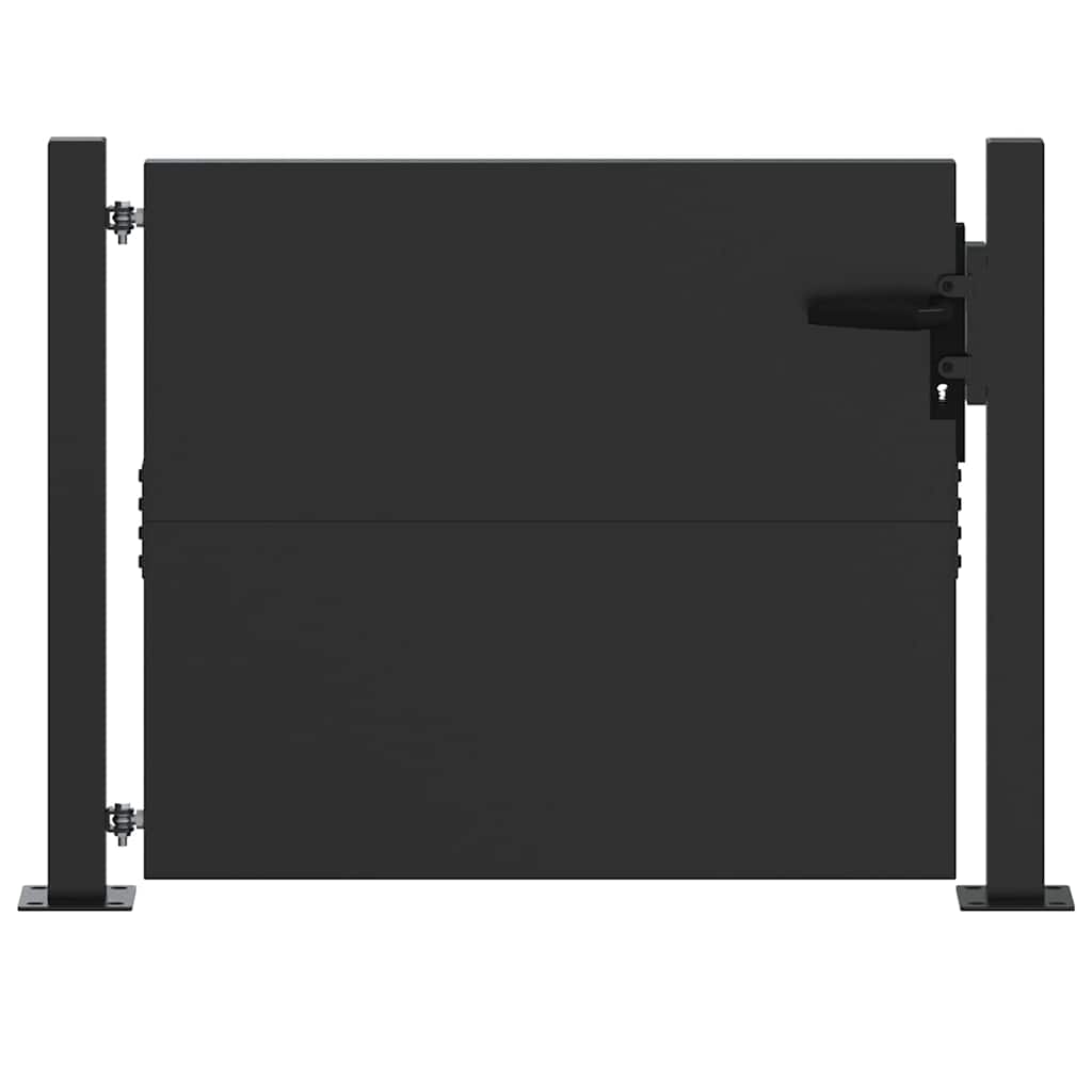 Sodo vartai Juoda 110 x 105 cm Milteliniu būdu dengtas plienas