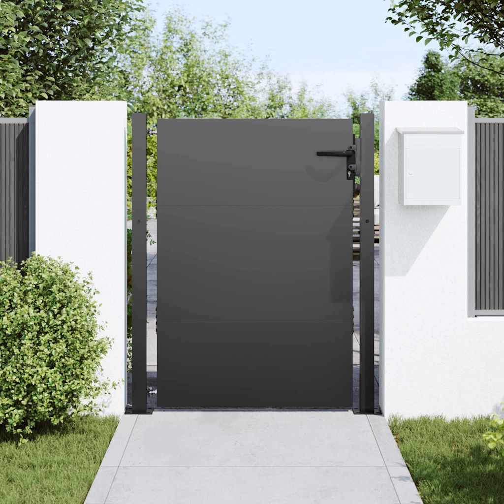 Sodo vartai Juoda 110 x 155 cm Milteliniu būdu dengtas plienas