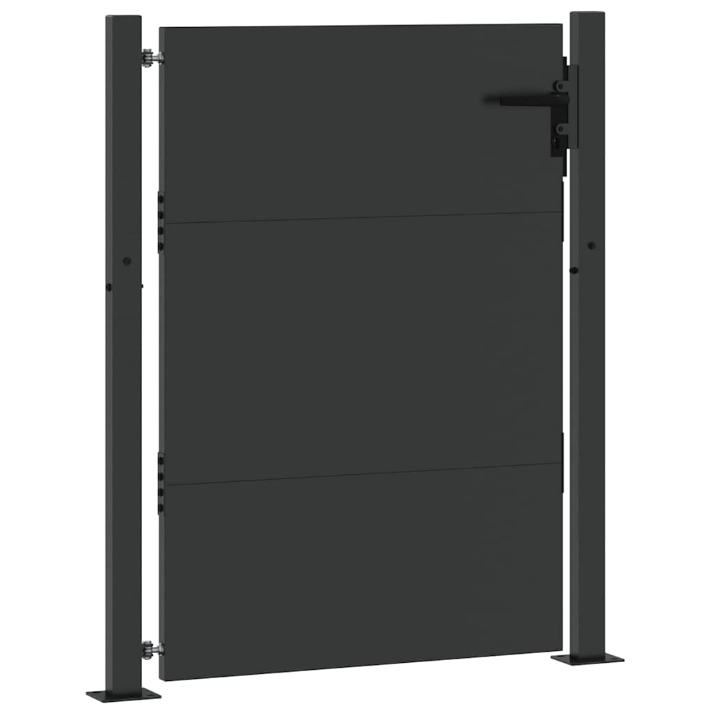 Sodo vartai Juoda 110 x 155 cm Milteliniu būdu dengtas plienas
