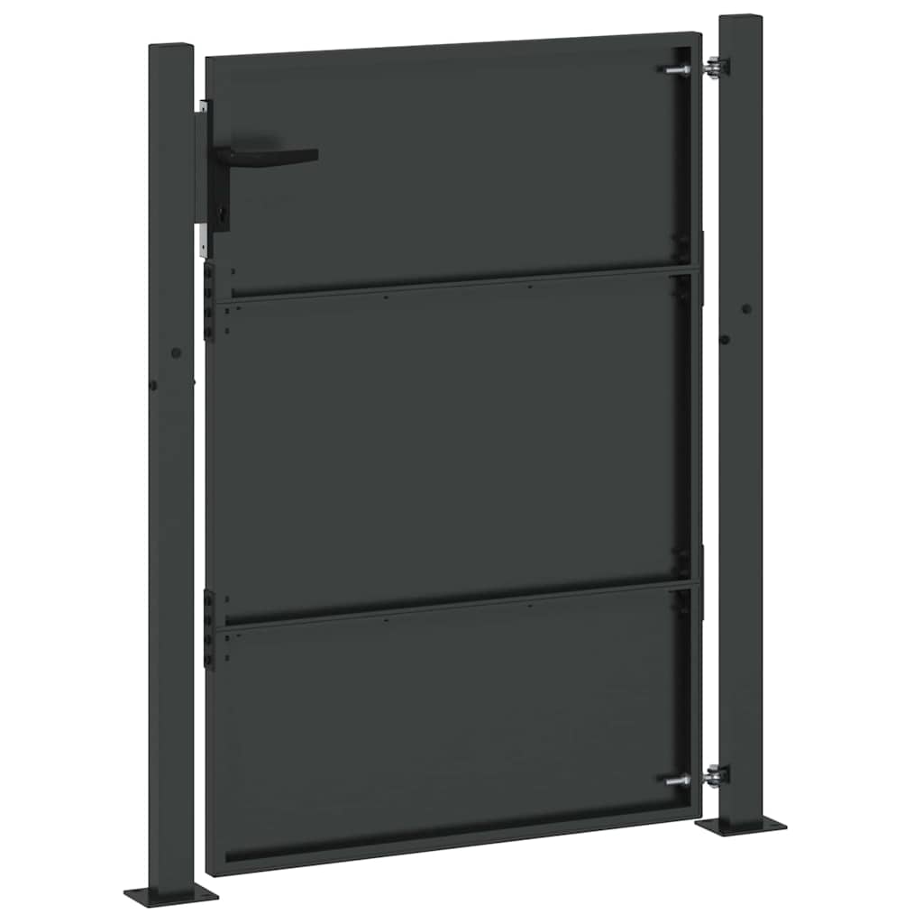 Sodo vartai Juoda 110 x 155 cm Milteliniu būdu dengtas plienas