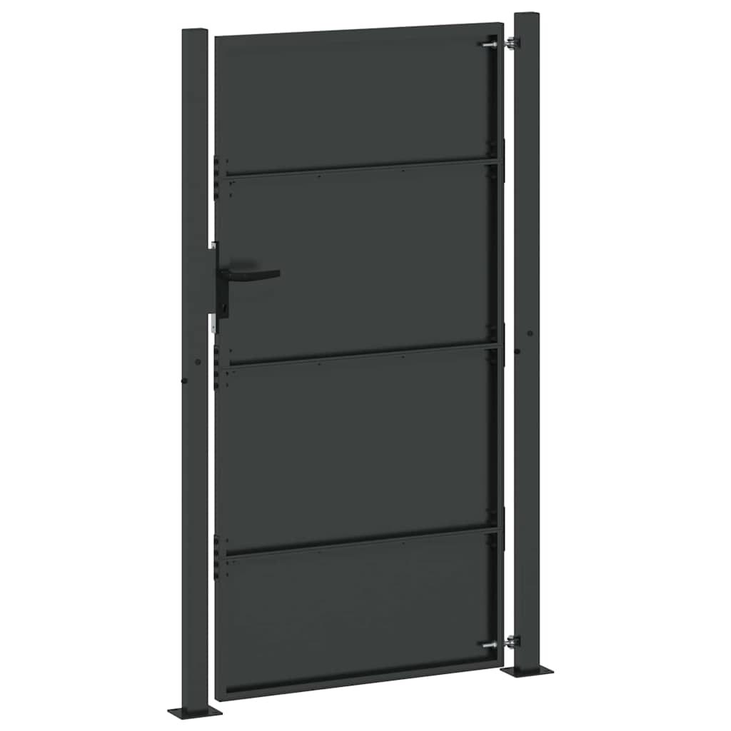 Sodo vartai Juoda 105 x 205 cm Milteliniu būdu dengtas plienas