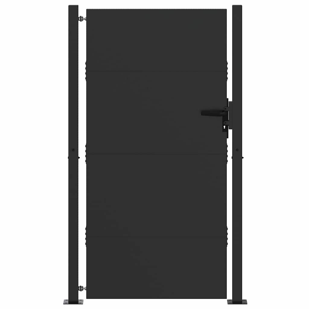 Sodo vartai Juoda 105 x 205 cm Milteliniu būdu dengtas plienas
