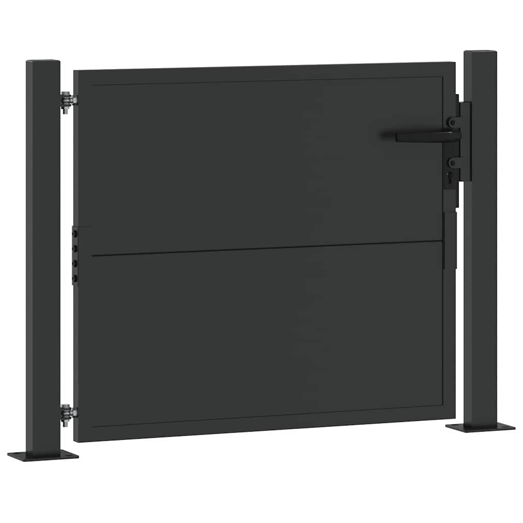 Sodo vartai Juoda 110 x 105 cm Milteliniu būdu dengtas plienas