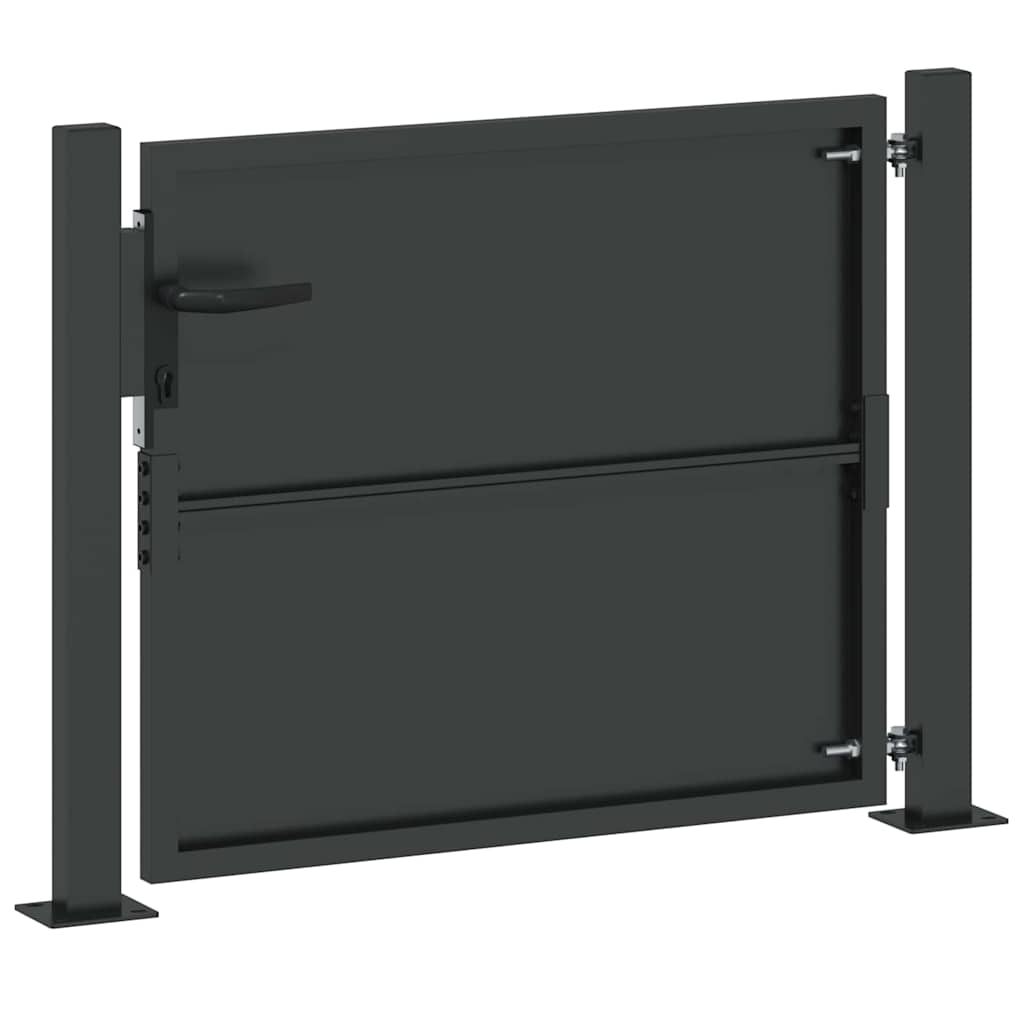 Sodo vartai Juoda 110 x 105 cm Milteliniu būdu dengtas plienas