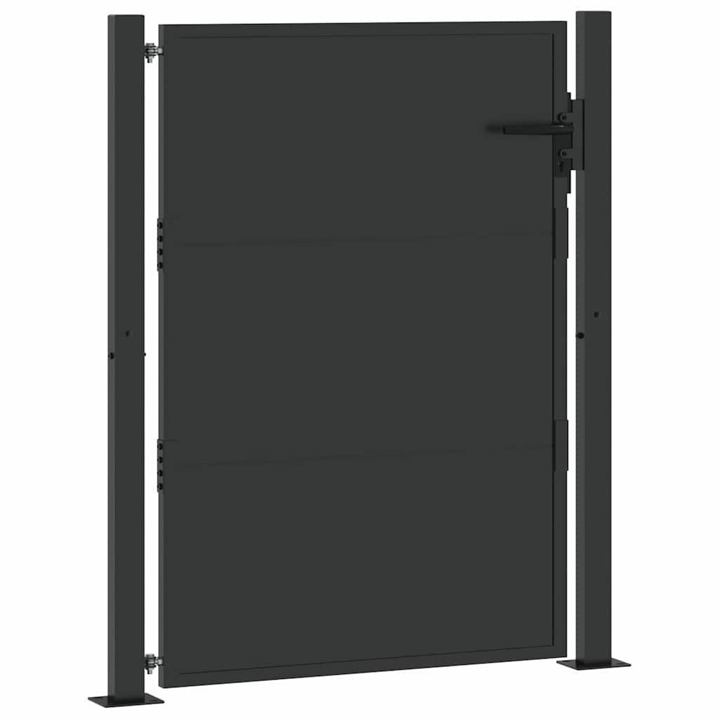 Sodo vartai Juoda 110 x 155 cm Milteliniu būdu dengtas plienas
