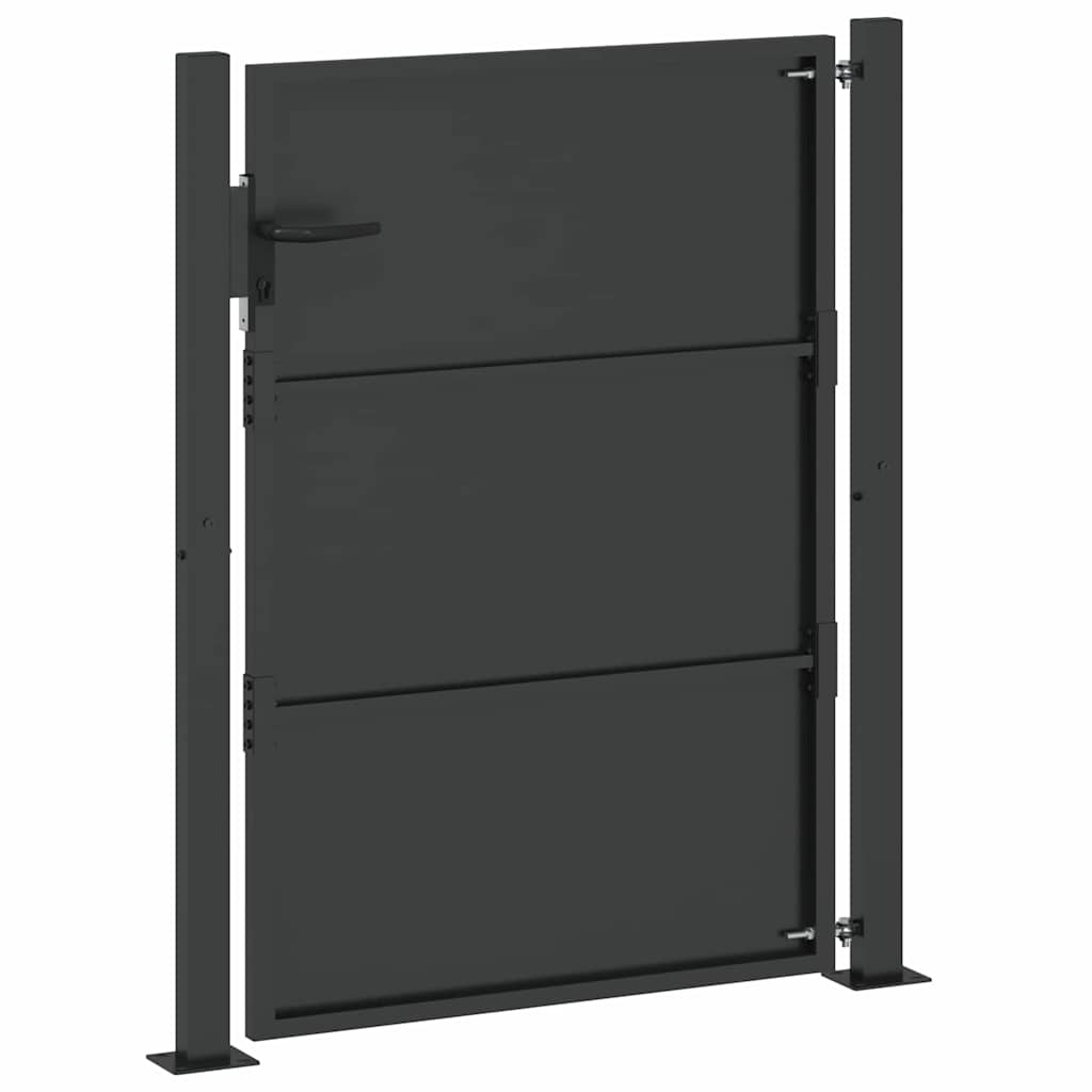 Sodo vartai Juoda 110 x 155 cm Milteliniu būdu dengtas plienas