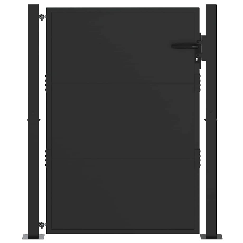 Sodo vartai Juoda 110 x 155 cm Milteliniu būdu dengtas plienas