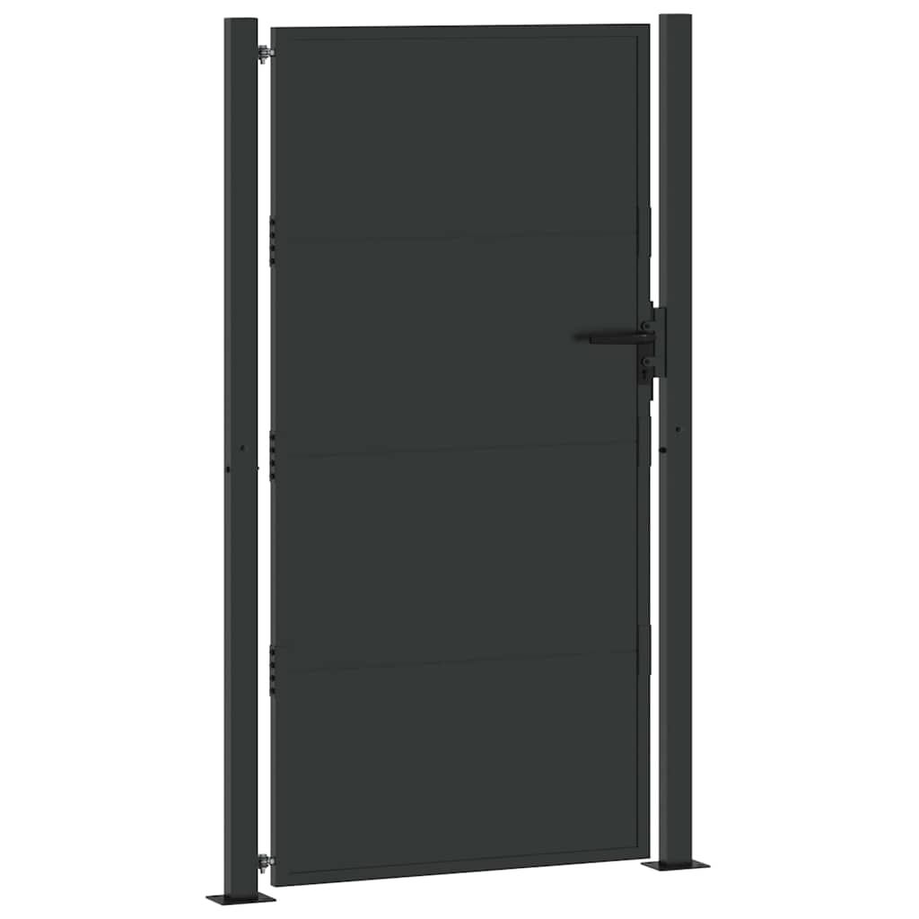 Sodo vartai Juoda 110 x 205 cm Milteliniu būdu dengtas plienas
