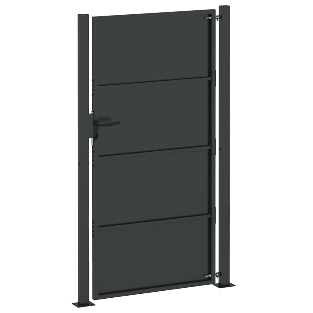 Sodo vartai Juoda 110 x 205 cm Milteliniu būdu dengtas plienas