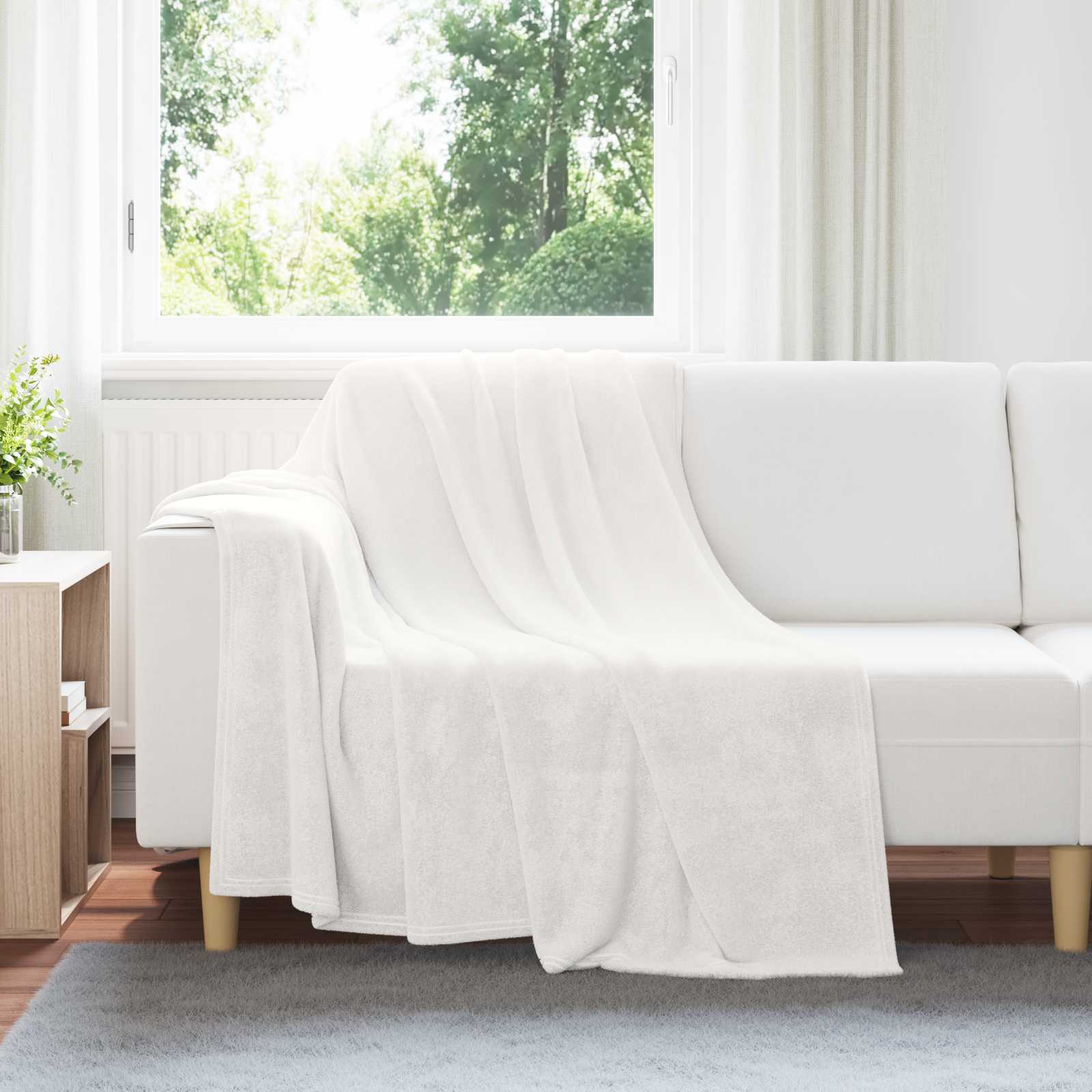 Throw White 150 x 200 cm Fleece