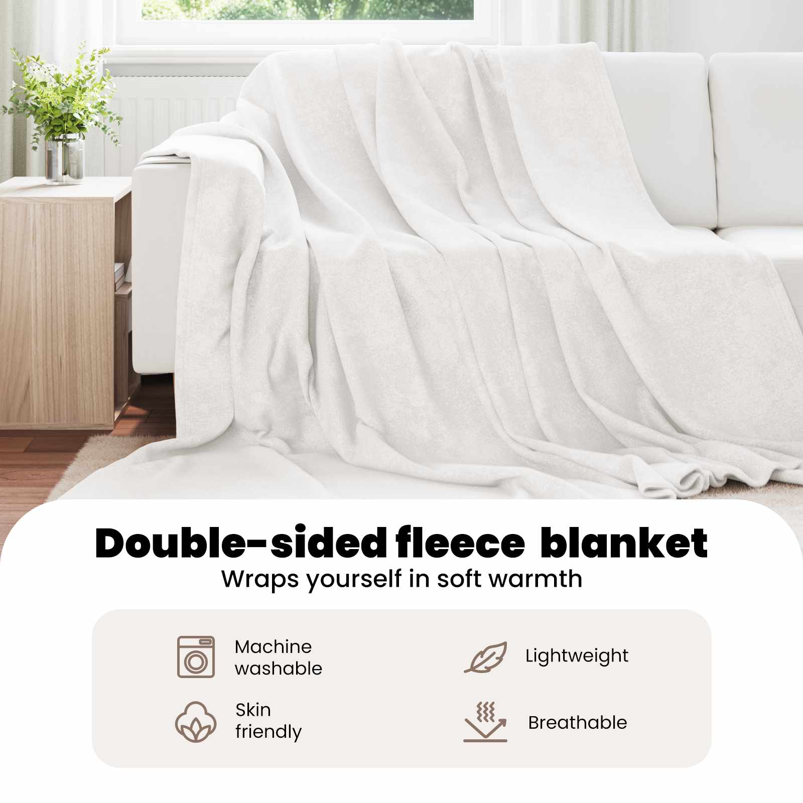 Apklotas Balta 220 x 240 cm Flysas