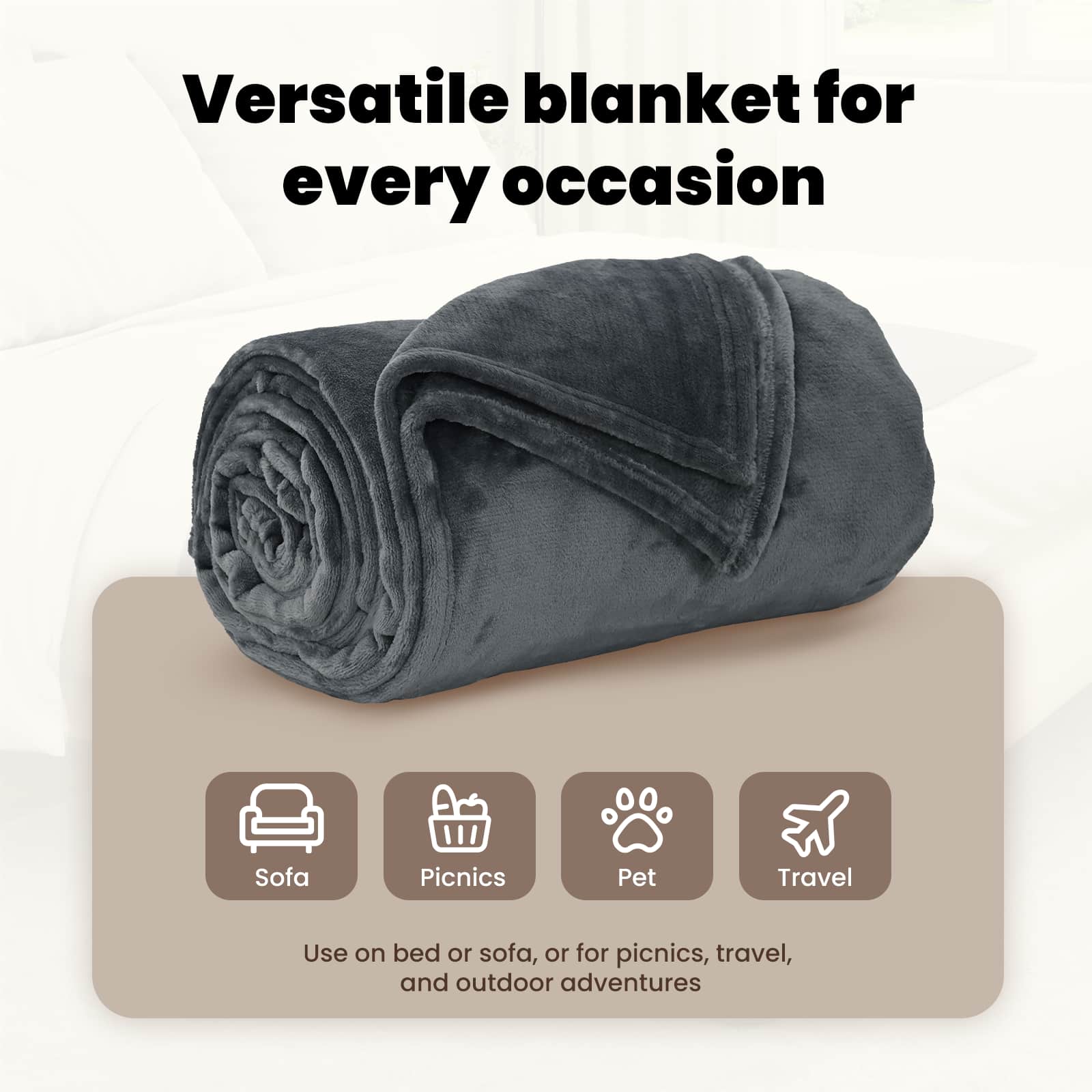 Mesti antklodės 6 pcs Tamsiai pilka 130 x 150 cm Flysas