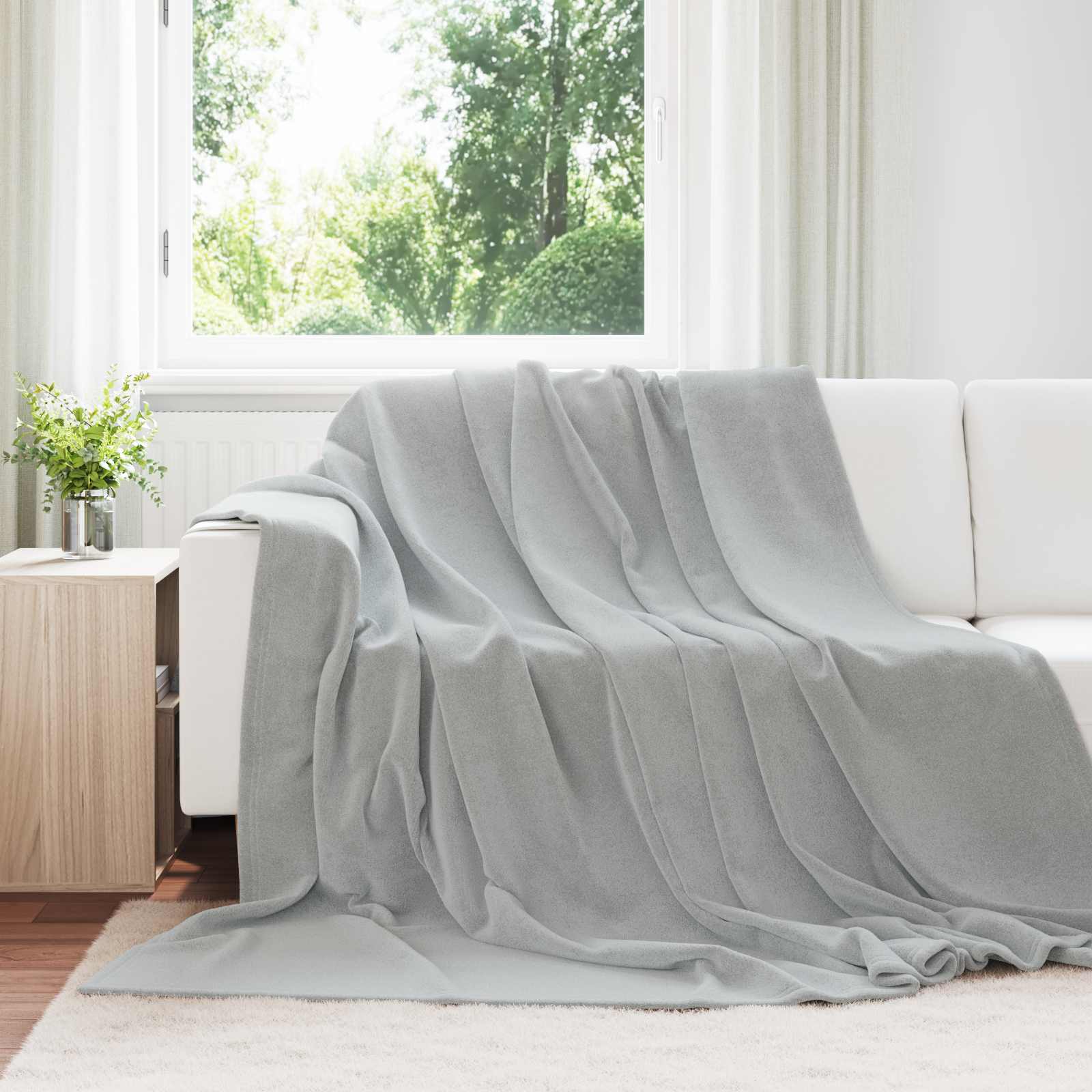 Throw blankets 6 pcs Grey 220 x 240 cm Fleece