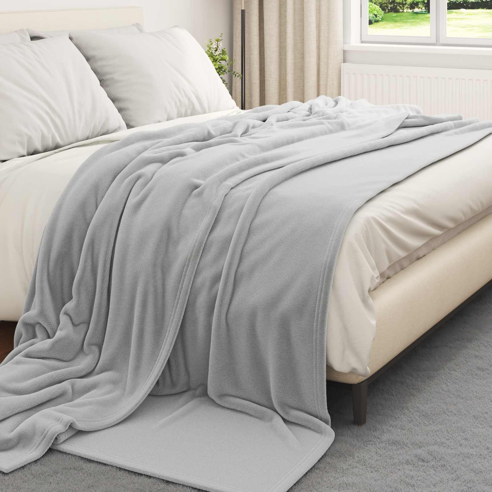 Throw blankets 6 pcs Grey 220 x 240 cm Fleece