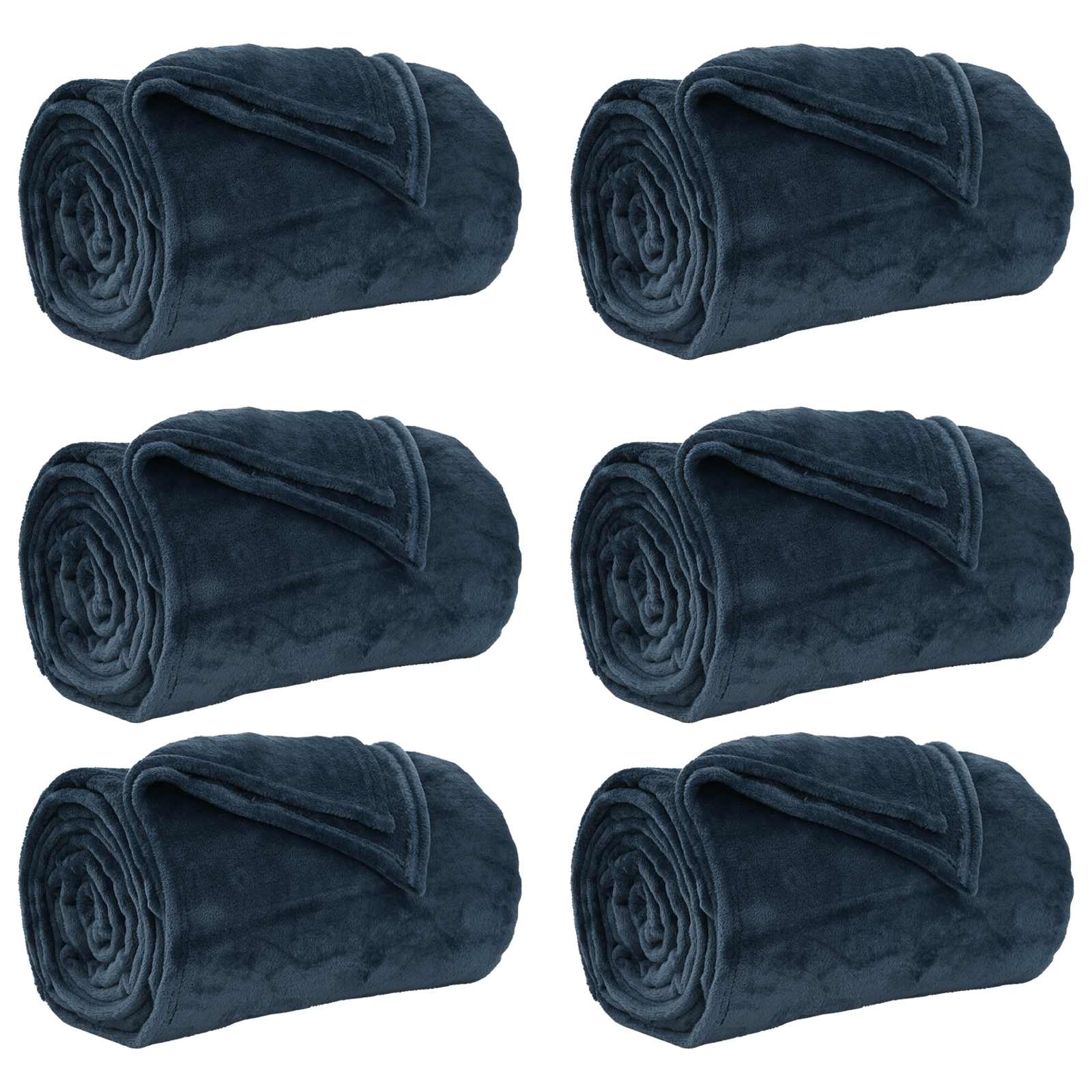 Mesti antklodės 6 pcs Jūrinė mėlyna 130 x 150 cm Flysas