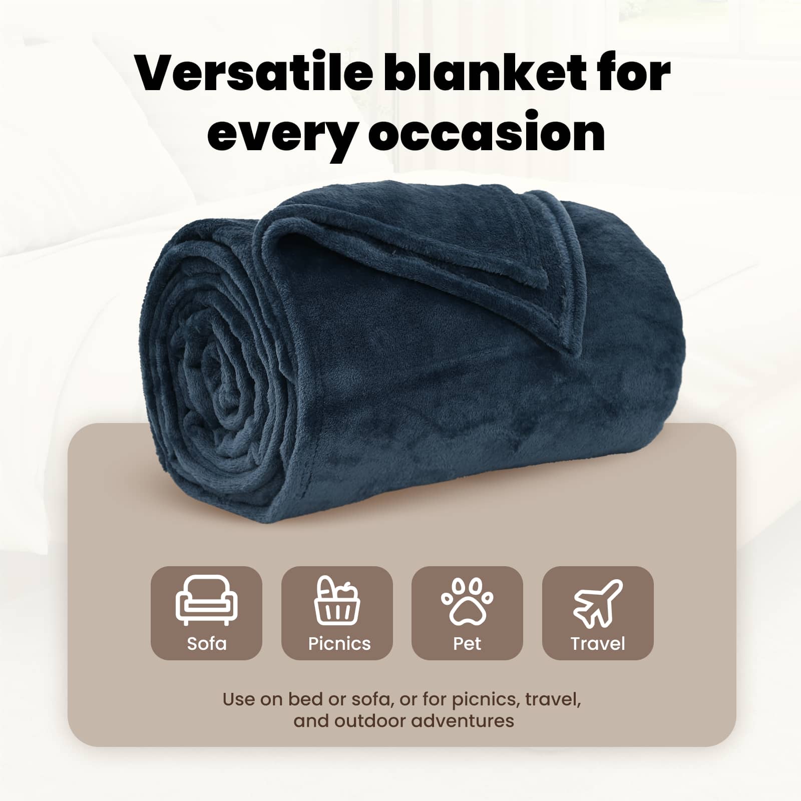 Mesti antklodės 6 pcs Jūrinė mėlyna 220 x 240 cm Flysas