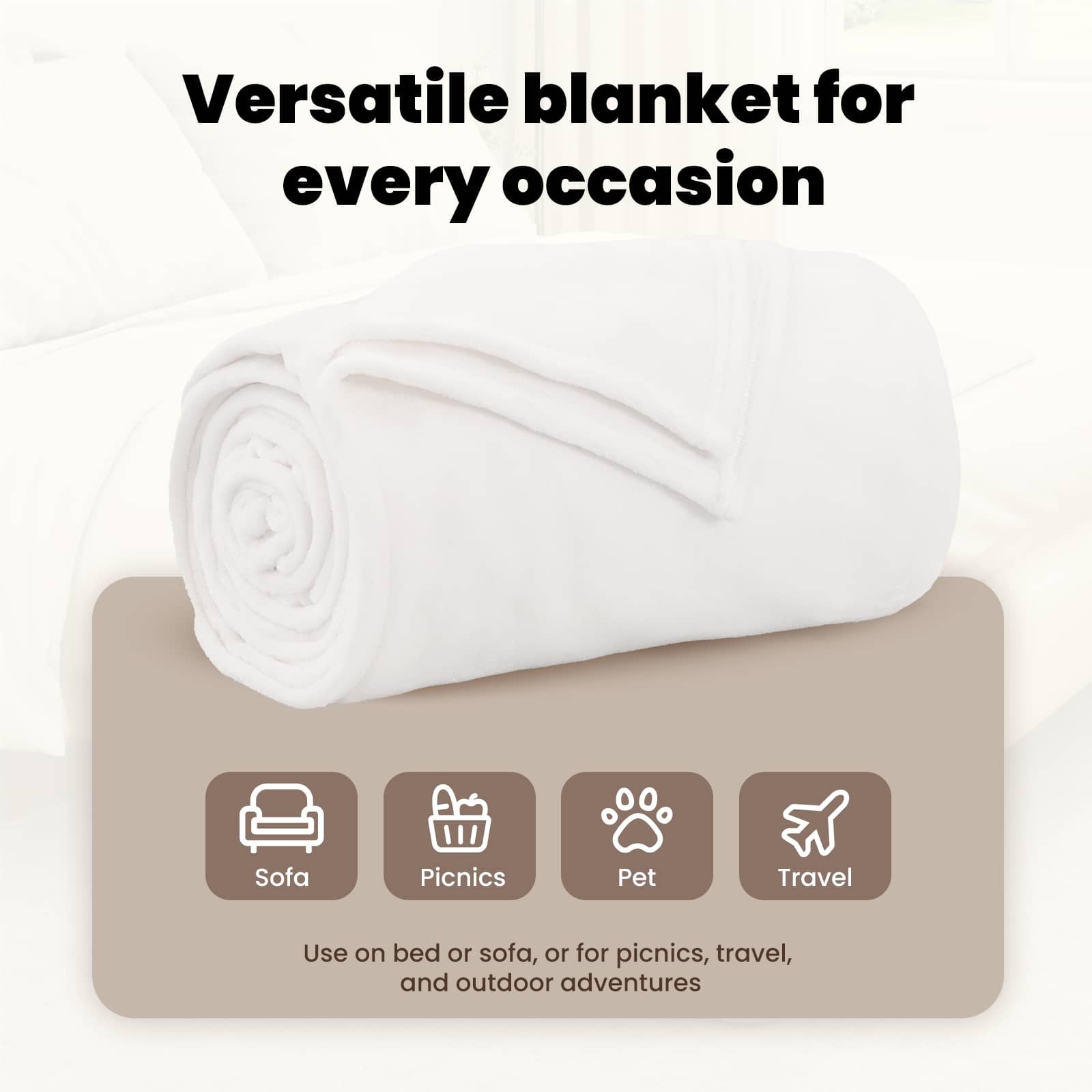 Throws 6 pcs White 150 x 200 cm Flysas