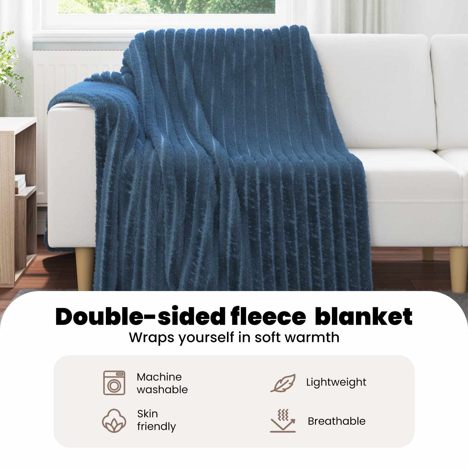 Blanket Marine Blue 200 x 150 cm Flysas